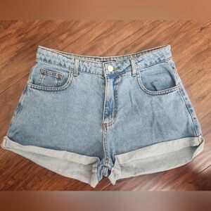 Young Connection Y2K Retro High Waisted Girl Denim Shorts Casual Boho Chic Sz 16